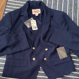 Forever 21 Dark Blue Jacket with Metallic Buttons